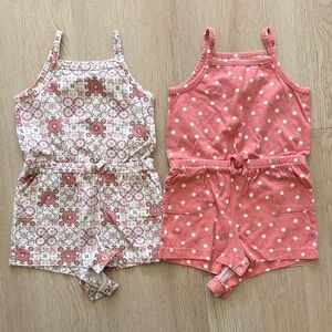 18m Pink Floral & Polka Dot Romper Set